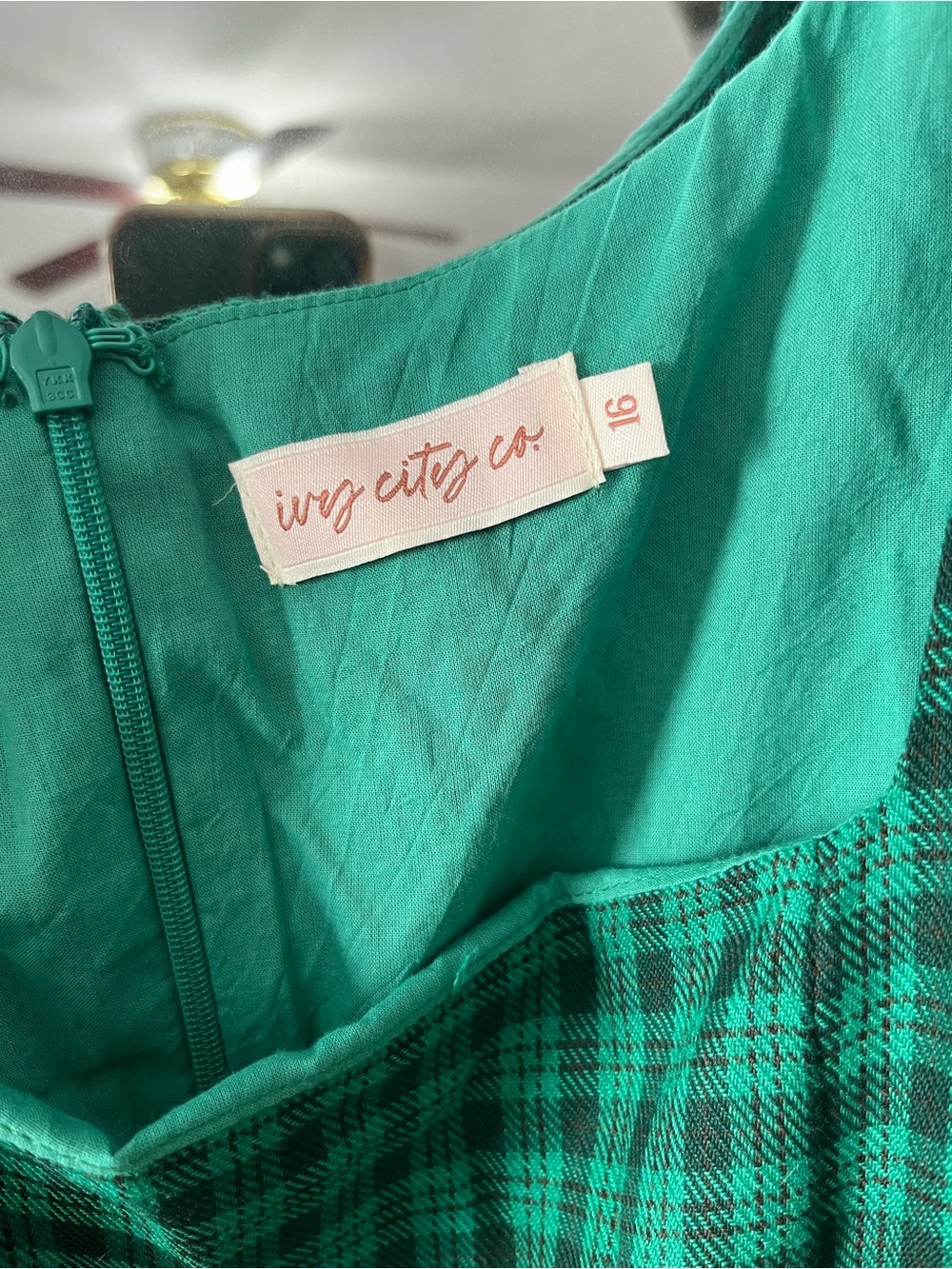Green Plaid “Cupcake” Dress by Ivy City - Picture 3 of 9